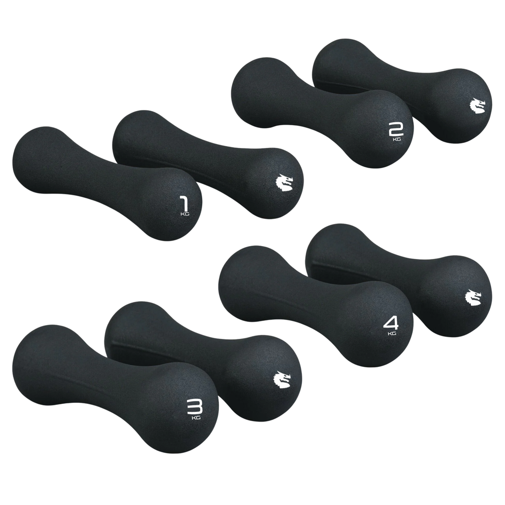 Morgan Neoprene Bone Shape Dumbbells – PAIR (1-4kg)